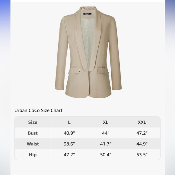 Women's Cream Shawl Collar Blazer - Picture 14 of 15